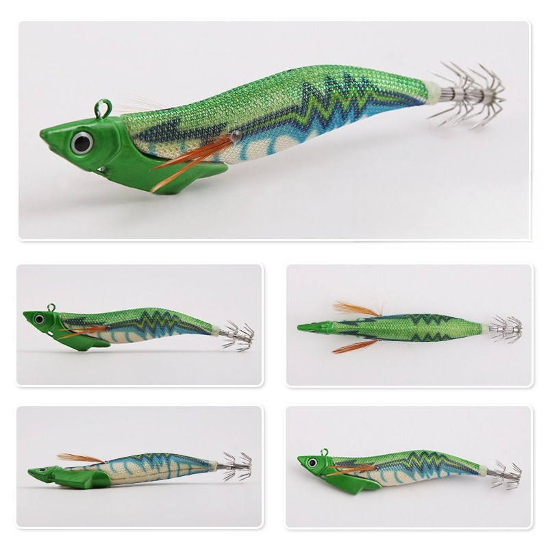 Fishing Equipment Clearance - 1 Pc Lichtgevende Houten Garnalen Inktvishaak