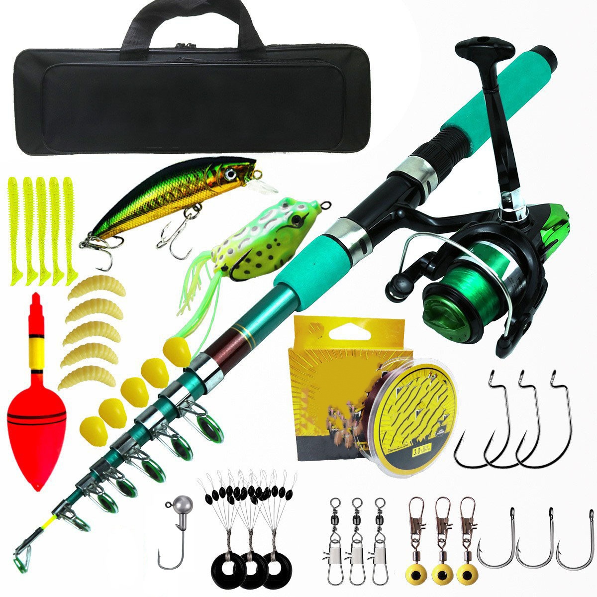 Telescopic Fishing Rod - Draagbare ultralichte karper telescopische spinhengel-molen combo