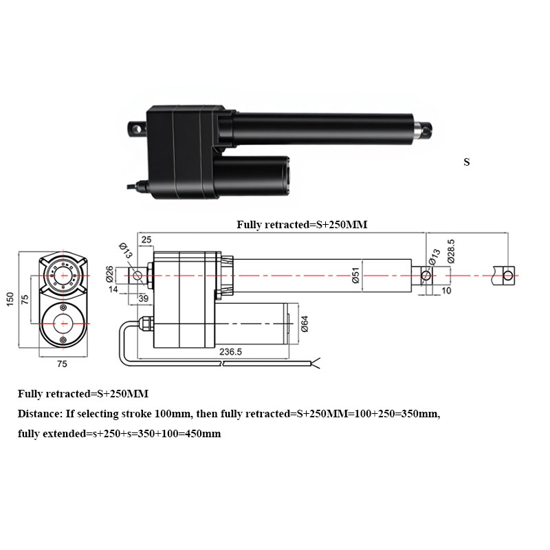 DC 12V 24V 7000N Lineaire Actu - Telescopic Fishing Rod recensie en prijs