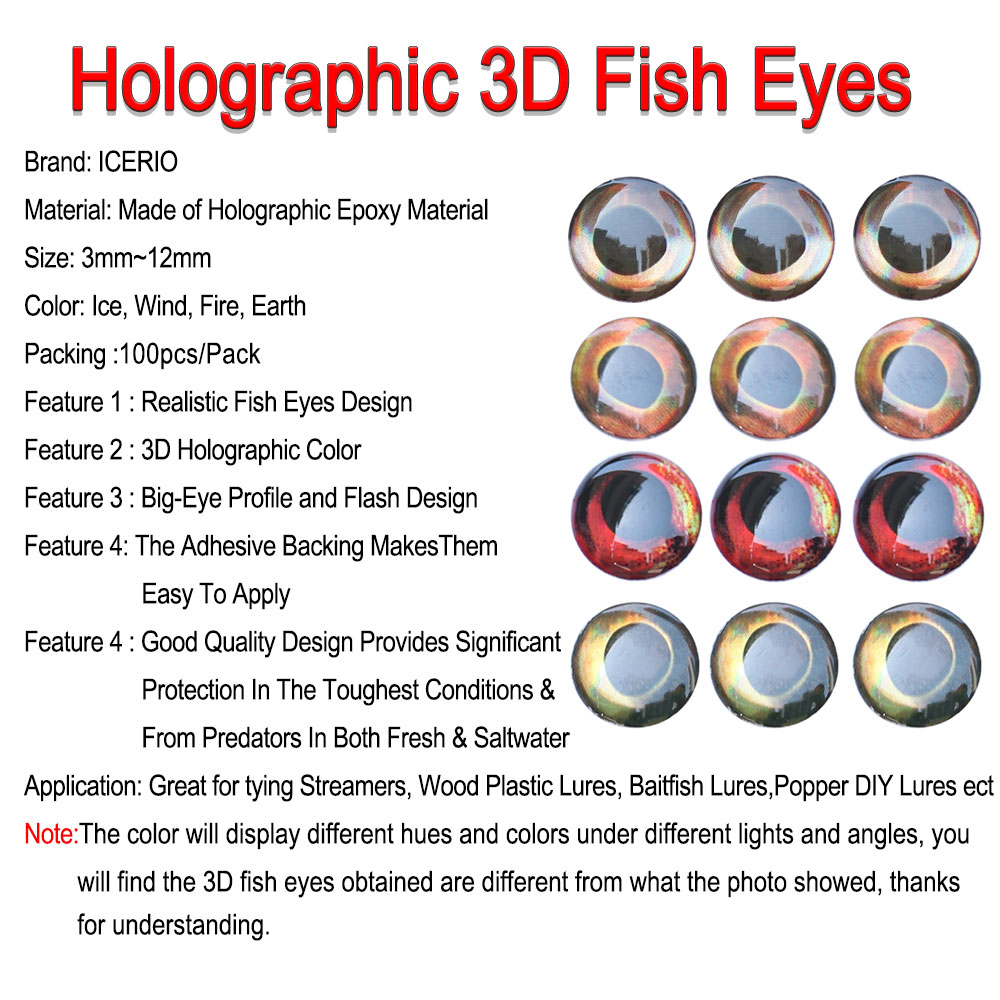 ICERIO 100PCS Holografische 3D - Fishing Equipment Deals recensie en prijs
